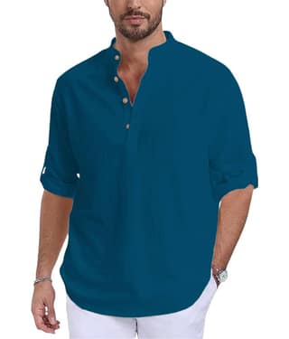 UNI VIBE Black Cotton Men's Shirt Style Kurta ( Pack of 1 )