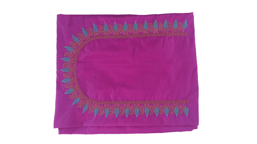 Pink Blouse Piece with Golden Embroidery Work view 2