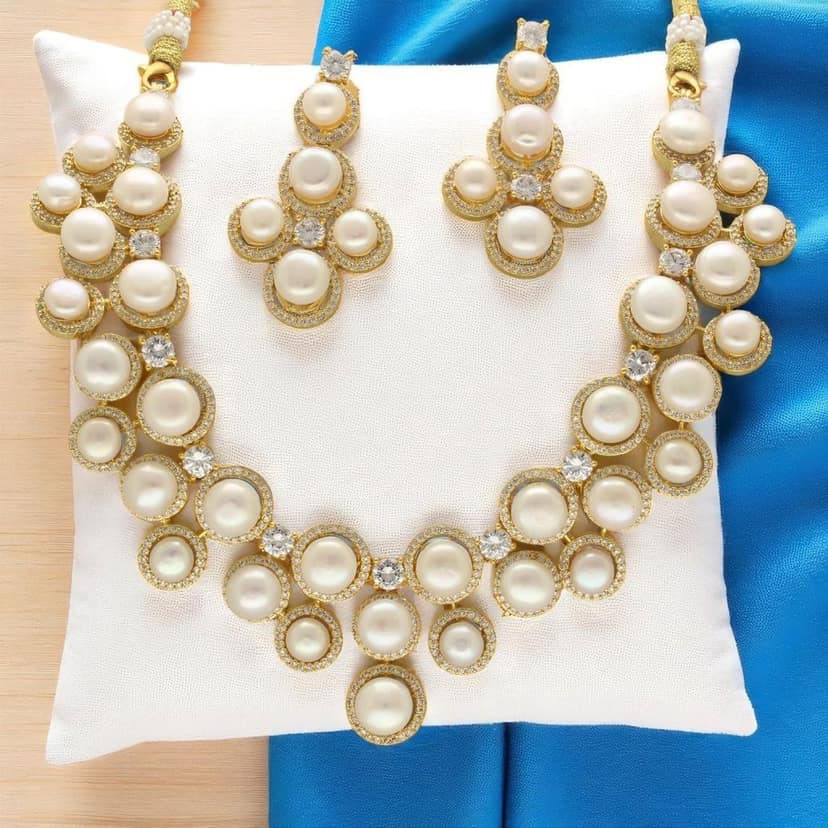 Winged Grace Pearl Necklace Set