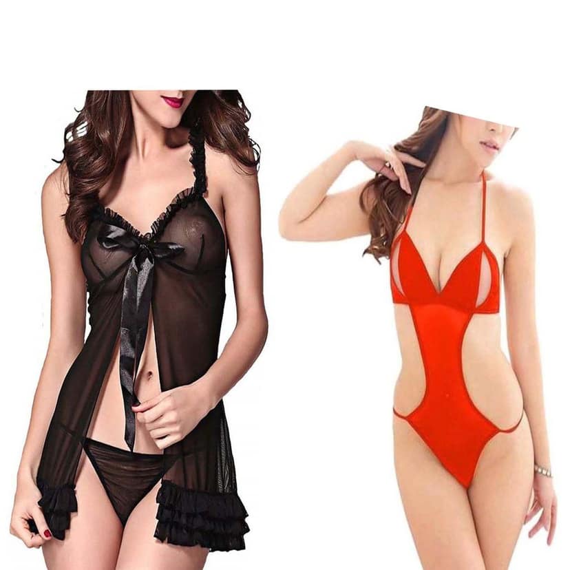Babydoll Nightdress Stylish Women girls Pack 2 view 4