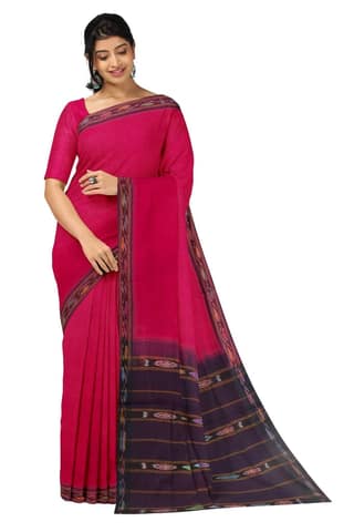 APCO Handloom (A Andhra Pradesh Govt Emporium)- Women's Traditional Pure Handloom Bandar/Polavaram Red Cotton Saree | PBS0055