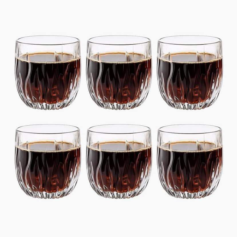 Crystal Clear Glass Whiskey Glasses Cocktail Glass, Stemless Wine Glass for Red and White Wine (280ML)