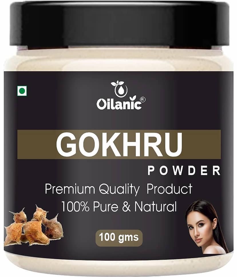 Oilanic Natural Gokhru Powder For Haircare Face Mask Masks 100 gm view 2