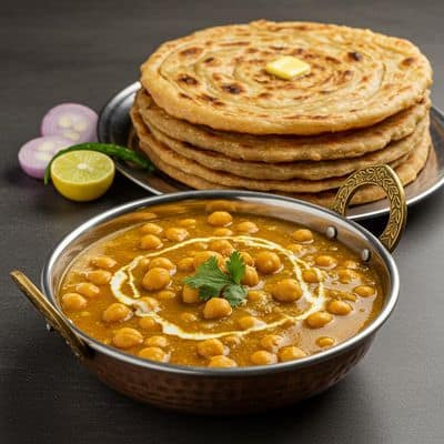 Amritsari Chhole With Lachcha Parantha