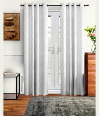 Cortina - Modern Embossed Room Darkening Eyelet Curtain-5 Ft-pack of 2