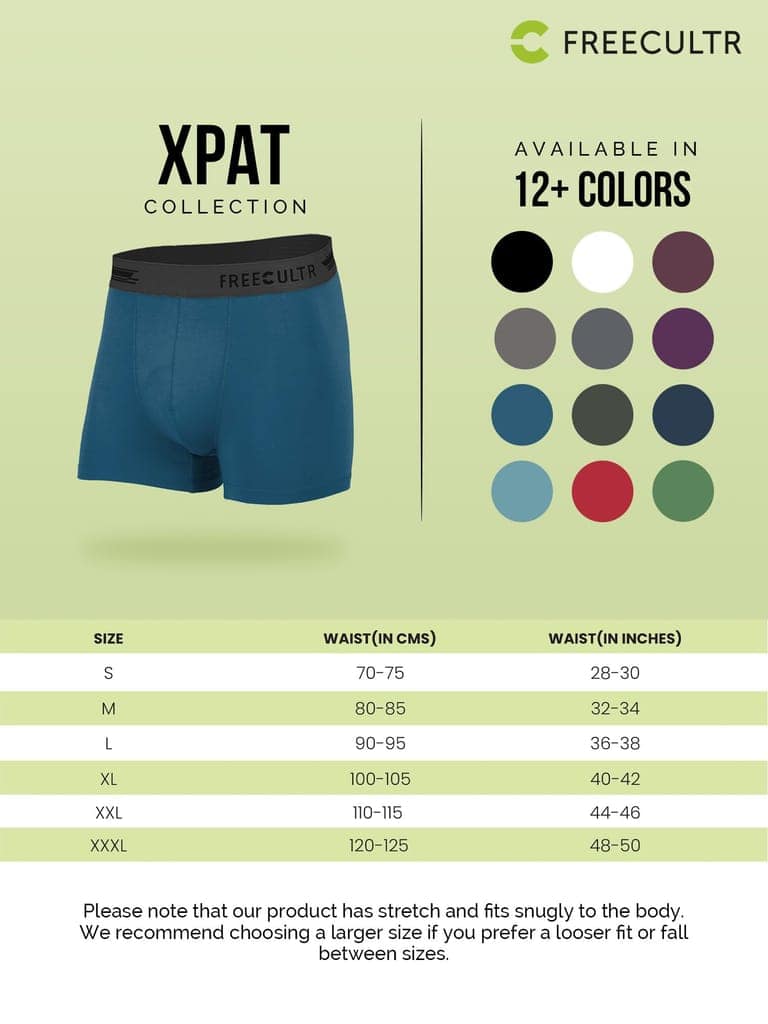 Freecultr Men's Underwear Anti Bacterial Micromodal Airsoft Trunk - Non Itch No Chaffing Sweat Proof - Pack of 2-Midnight Blue,Martini Blue view 7