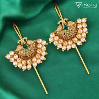 Vivastri Twinkling Bejeweled ear cuff Earring for Women and Girls[VIVA2668ERG-GREEN]