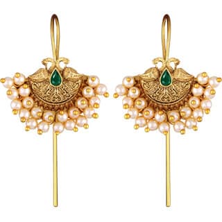 Vivastri Twinkling Bejeweled ear cuff Earring for Women and Girls[VIVA2668ERG-GREEN] view 2