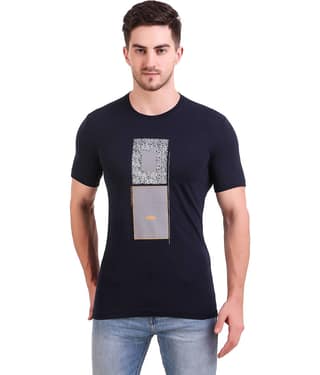 Bravezi Pack of 1 Cotton Blend Slim Fit Men's T-Shirt ( Blue )