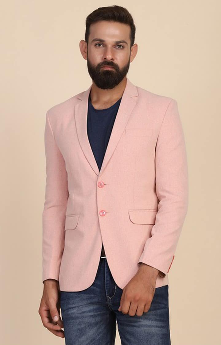 Tahvo Men Suede Pink Blazer