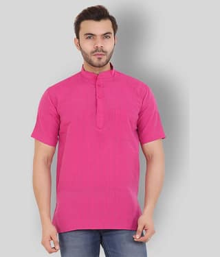 Latest Chikan - Yellow Cotton Men's Shirt Style Kurta ( Pack of 1 )