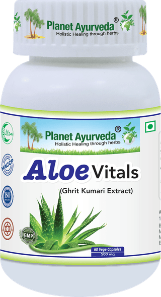 Planet Ayurveda Aloe Vitals (Ghrit Kumari Extract) - 60 Veg Capsules