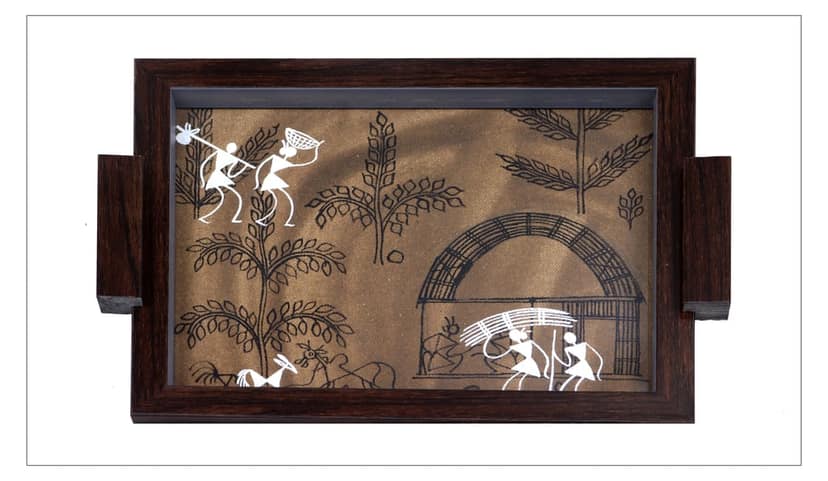 WARLI PAINTED SERVING TRAY