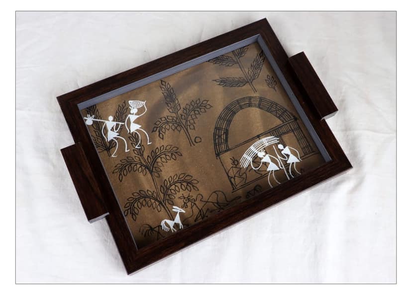 WARLI PAINTED SERVING TRAY view 2