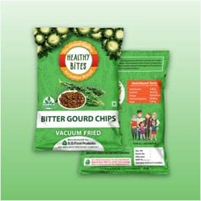 Healthy Bites Vacuum Fried Bitter gourd Chips (210gm ) view 3