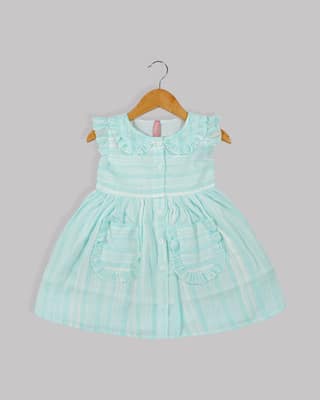 BAMBEE Stripped Peter Pan Collar Frock
