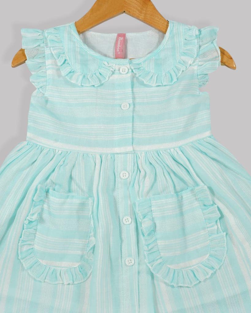 BAMBEE Stripped Peter Pan Collar Frock view 3