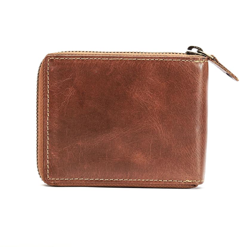 Vital King Men Travel Tan Genuine Leather RFID Wallet (12 Card Slots) view 3