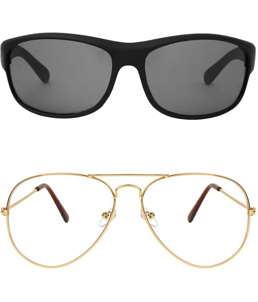 Kanny Devis - Black Wrap Around Sunglasses ( Pack of 2 )