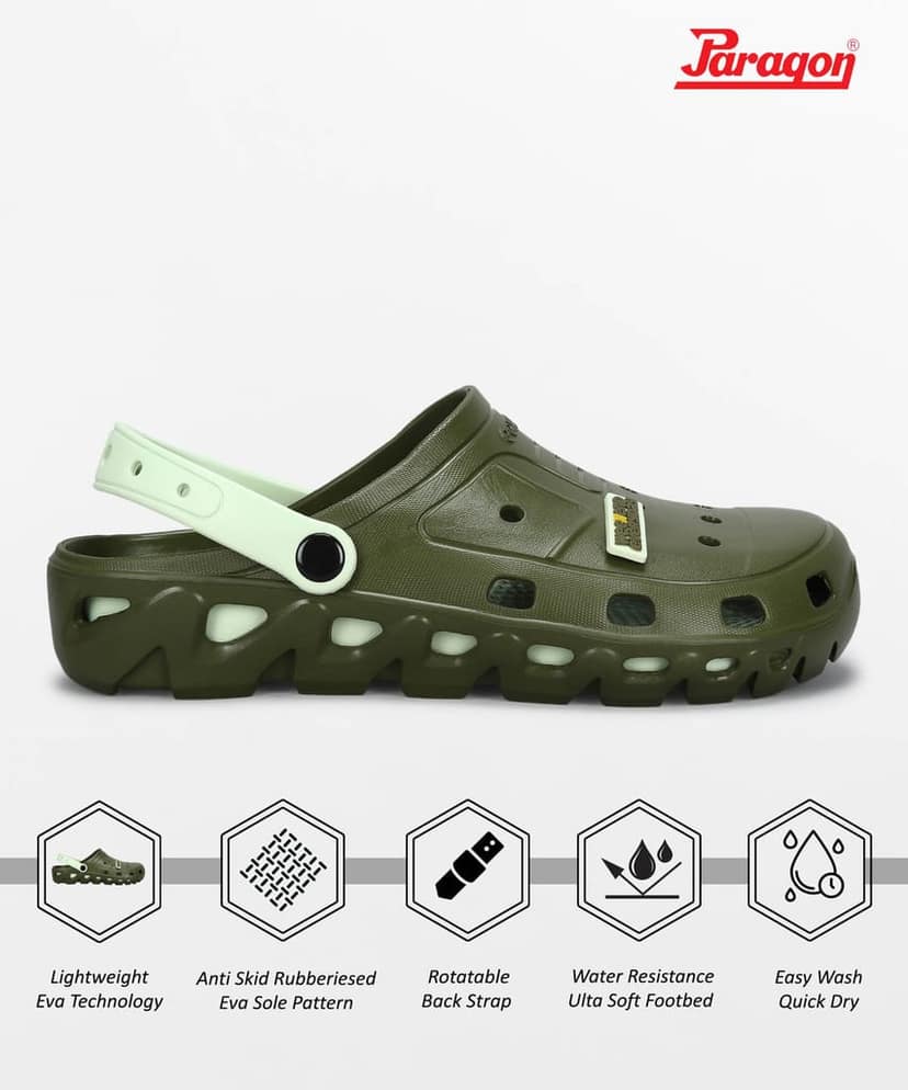 Paragon Men's Slip-on Pastel Green Sandals for Men | Comfortable Sole & Durable view 8
