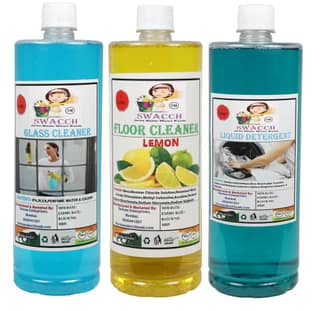 HOME CARE COMBO Glass Cleaner, Floor Cleaner Lemon, Liquid Detergent 1 Litre (Pack of 3)