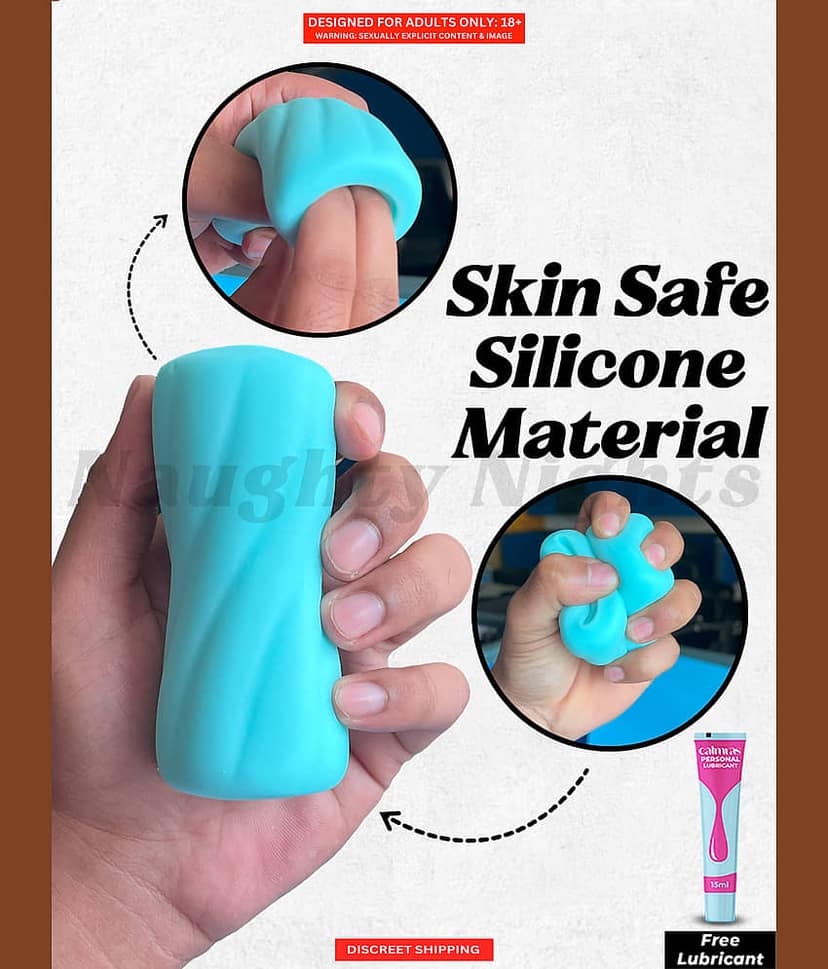 Silicone Handjob Masturbator Sex Toy, Easy to Carry Real Feel Inner Dotted Design Safe Silicone Male Stroker Masturbator Toy with Free Lube view 2