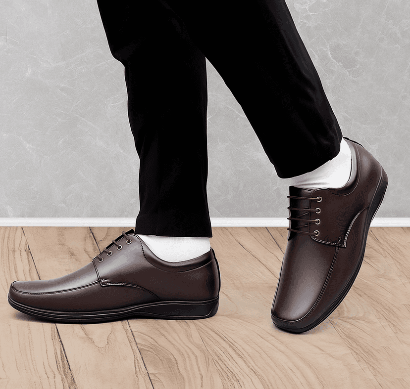 WUGO::Latest Men Brown Lace-Up Formal Shoes | Classic Office & Business Wear Footwear | Comfortable Premium Leather Shoes for Men & Boys