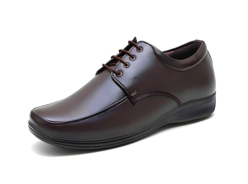 WUGO::Latest Men Brown Lace-Up Formal Shoes | Classic Office & Business Wear Footwear | Comfortable Premium Leather Shoes for Men & Boys view 2
