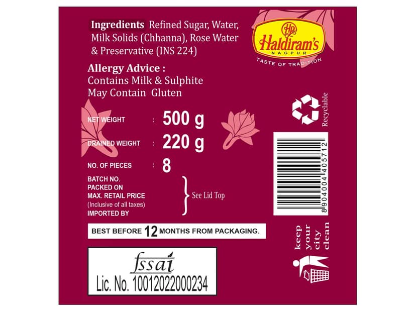 Haldiram's Rasgulla Tin Sweets - 1 Kg view 4