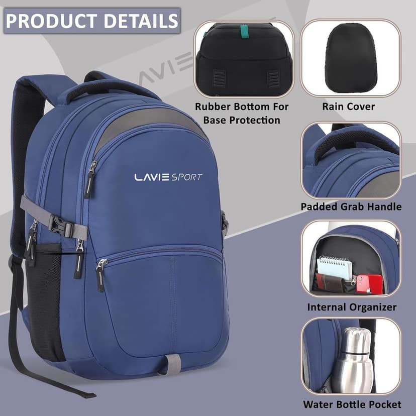 Sport Laptop backpack 29 litres Casual Bag with Padded Laptop Sleeve for Men & Women | Rain Cover Backpack for Boys & Girls view 2