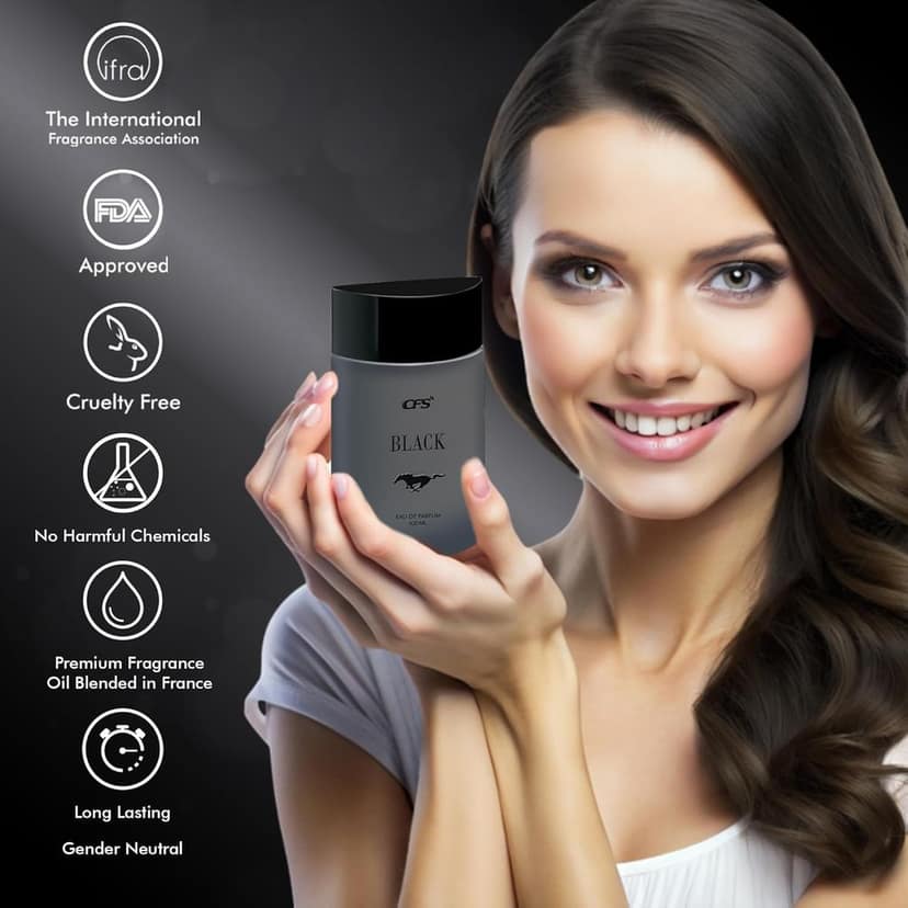 CFS Black Eau De Parfum Long Lasting EDP for Men and Women 100ml view 5