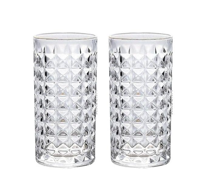 Premium 280 ml Diamond Water Glasses Tall Drinking Glasses for- Water, Juice, Colddrink, Mojito, Cocktail, Lead-Free, Perfect for Home, Restaurants and Parties