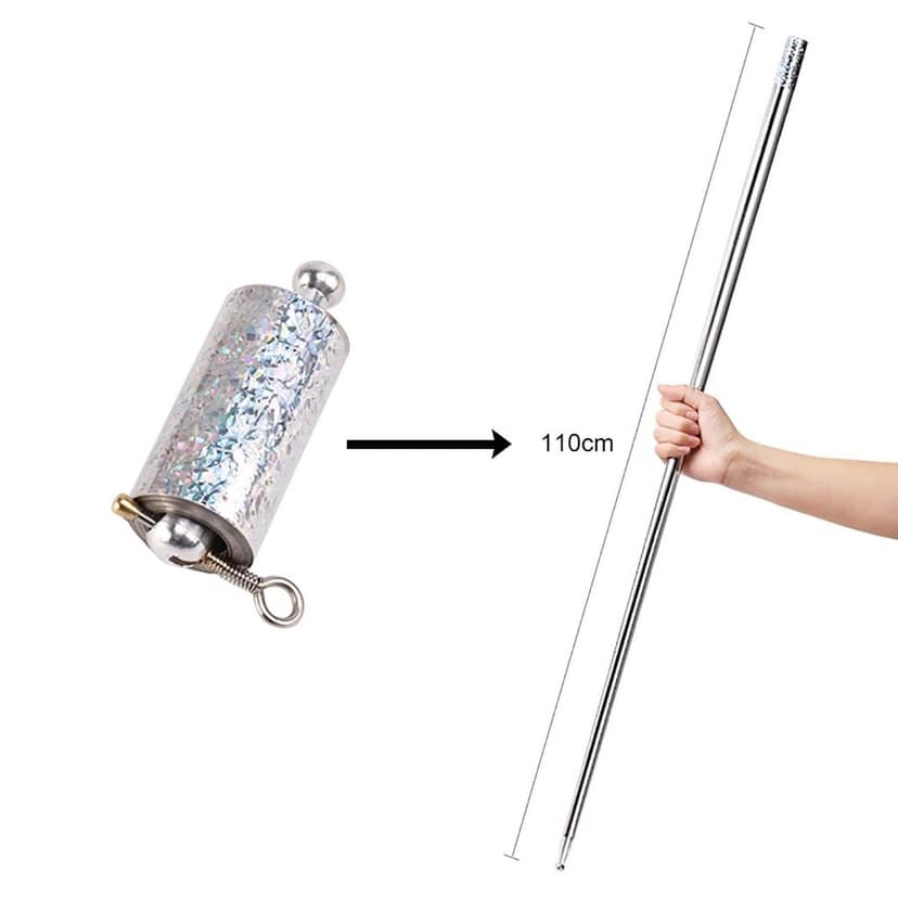 Magic Toy Metal High Elasticity Steel Silver Appearing Cane Magic Toy Magic Steel view 8