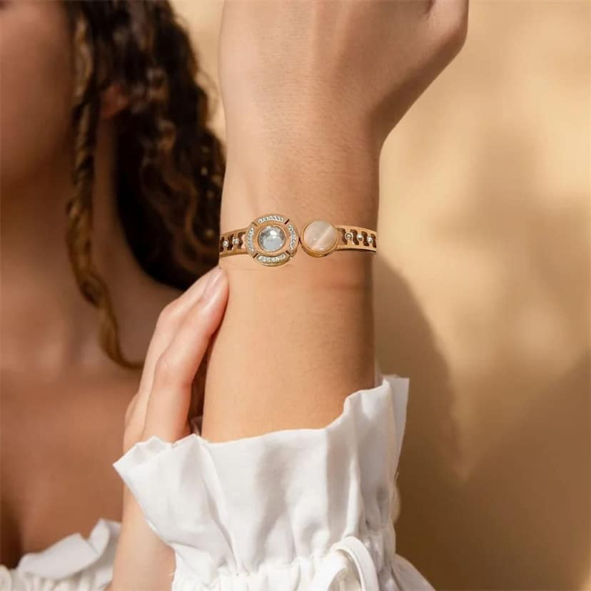 Jewleryklub Bracelet For Women Bangles For Women Anti Tarnish Stylish Adjustable Bracelet For Girls Rose Gold Kada For Women Accessories Anti Tarnish Jewellery Stainless Steel Cuff Bracelet Gifts view 4