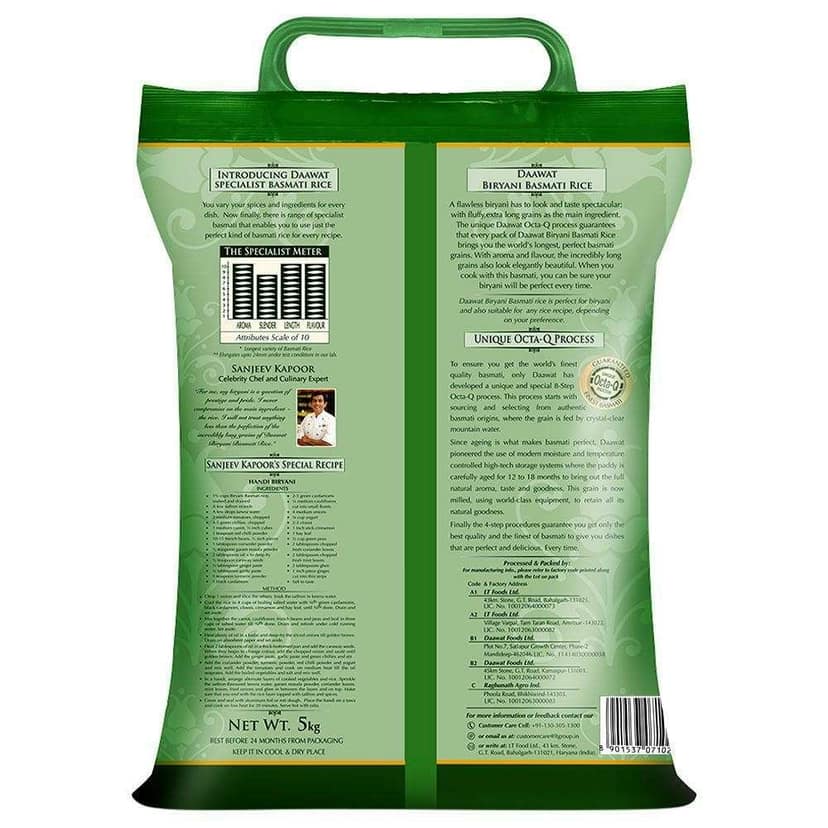 Daawat Biryani Basmati Rice 5 kg view 2