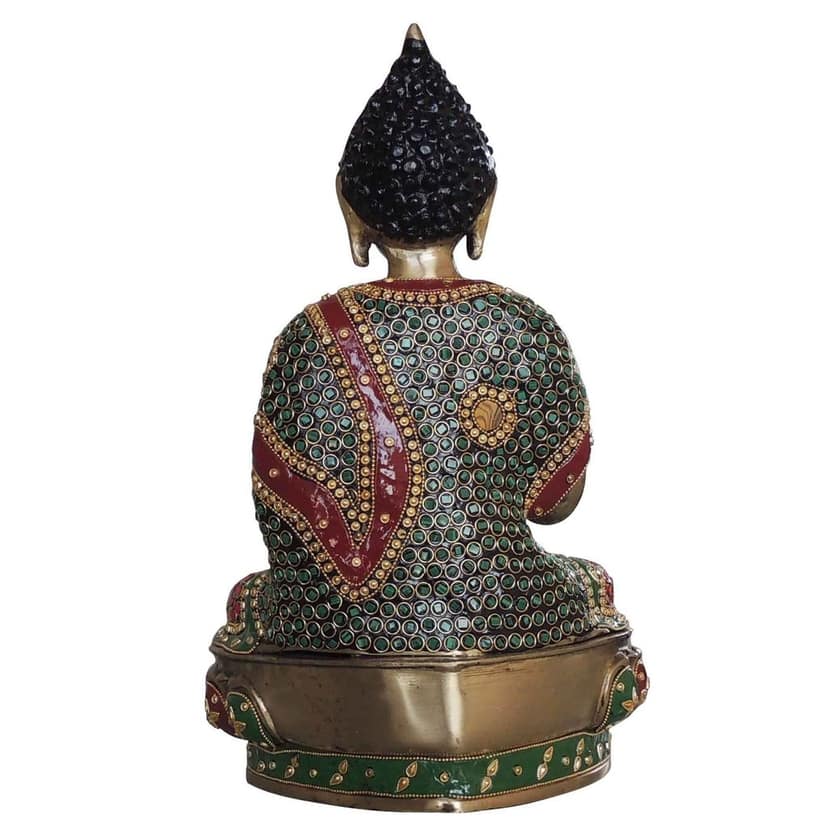 Brass Buddha Ji Idol - Handcrafted Divine Showpiece, Height : 15 Inch (BSMAS1547 G) view 4