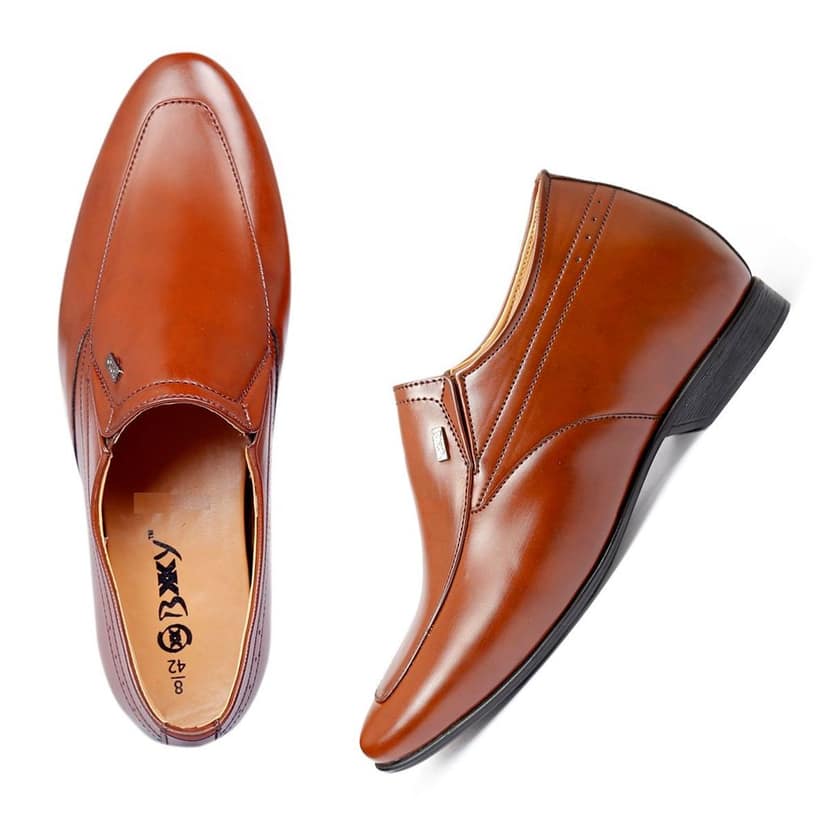 BXXY Men's 9 cm (3.5 Inch) Hidden Height Increasing Faux Leather Material Slip-on Formal Dress Shoes view 9