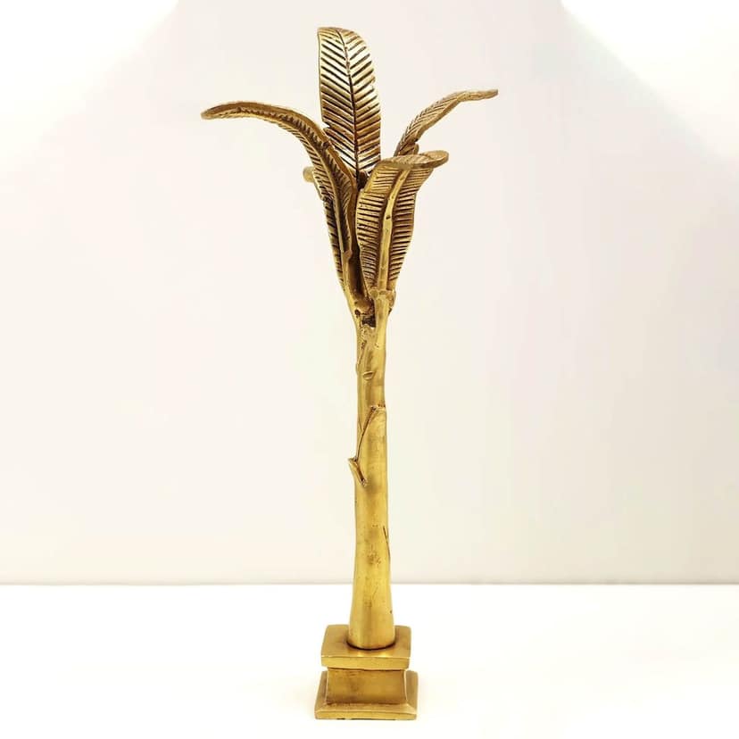 Brass Banana Tree Table Decor Showpiece - Ethnic Home Decoration, Height : 11.5 Inch (BSMAS1344 A) view 2