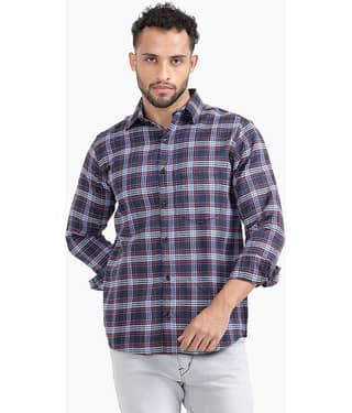 TrendiVastra Cotton Blend Slim Fit Checks Full Sleeves Men's Casual Shirt - Multicolor ( Pack of 1 )