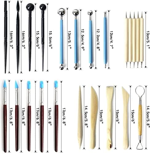 INOG Clay Tools, 24pcs Polymer Clay Tools, Modeling Clay Sculpting Tools Set Pottery Tools with Air Dry Clay Tools Ball Stylus Dotting Tools Rock Painting Kit for Sculpture Pottery view 3