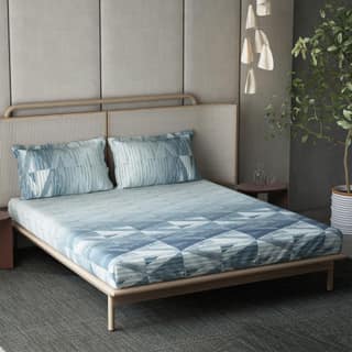 DDECOR - Esteem Collection 100% Cotton Geometric Pattern 210TC Super King |274 CM X 274 CM| Blue