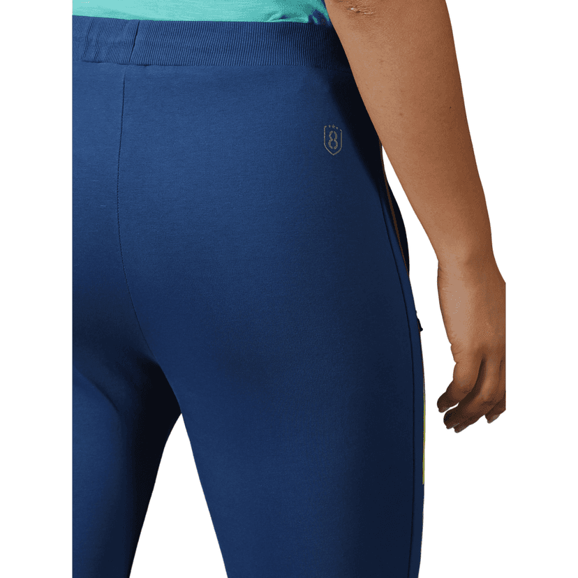 DOMIN8 Women's Branded Drawstring waist Solid Training Track Pants with Sticker print & Zipper Pockets view 6