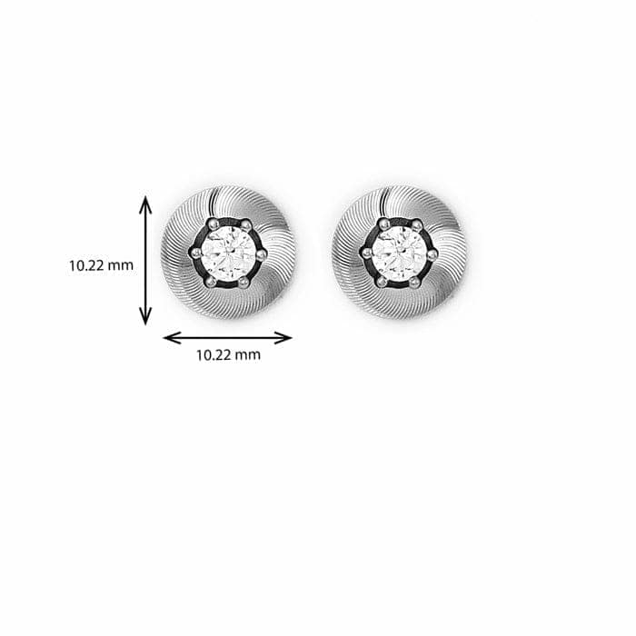 Silver Round Illusion Earrings view 4