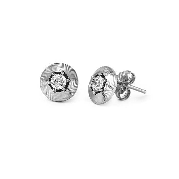 Silver Round Illusion Earrings view 5