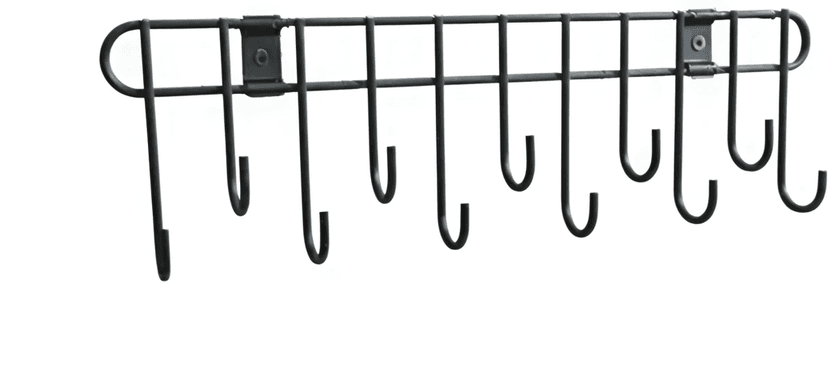 Wall Mounted Kitchen Rail with Hooks