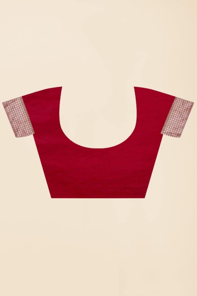 Designer Silk Saree Red view 5