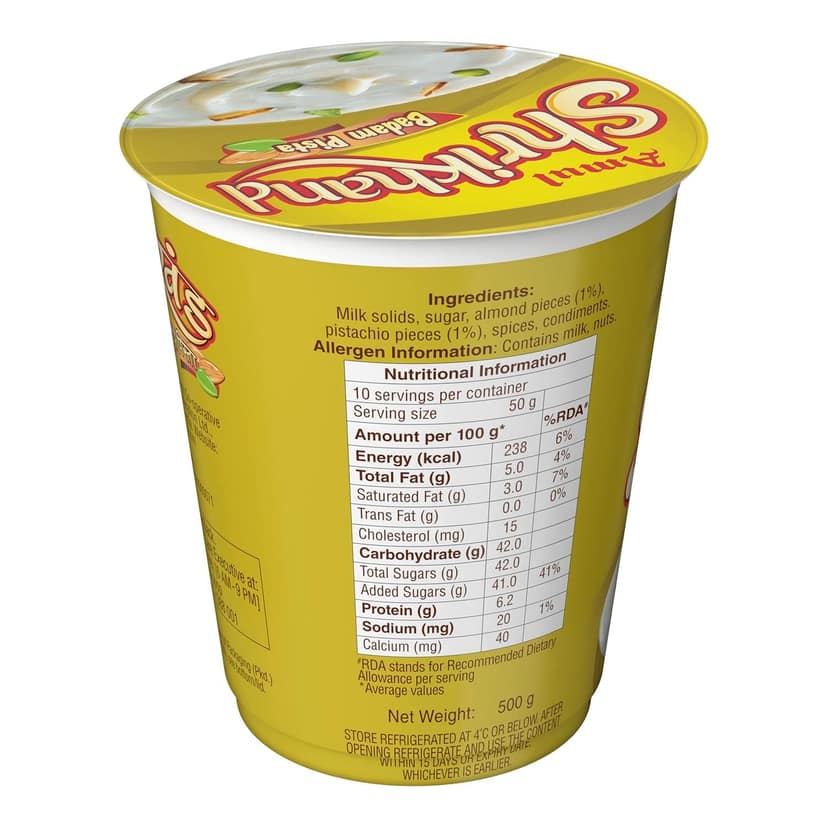 AMUL SHREEKHAND BADAMPISTA 500GM view 3
