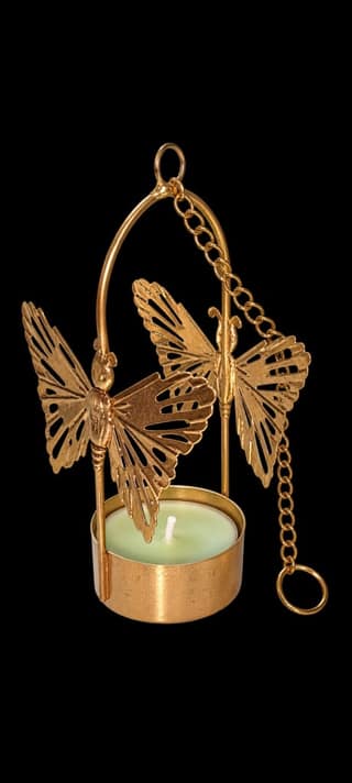 Butterfly teal candle