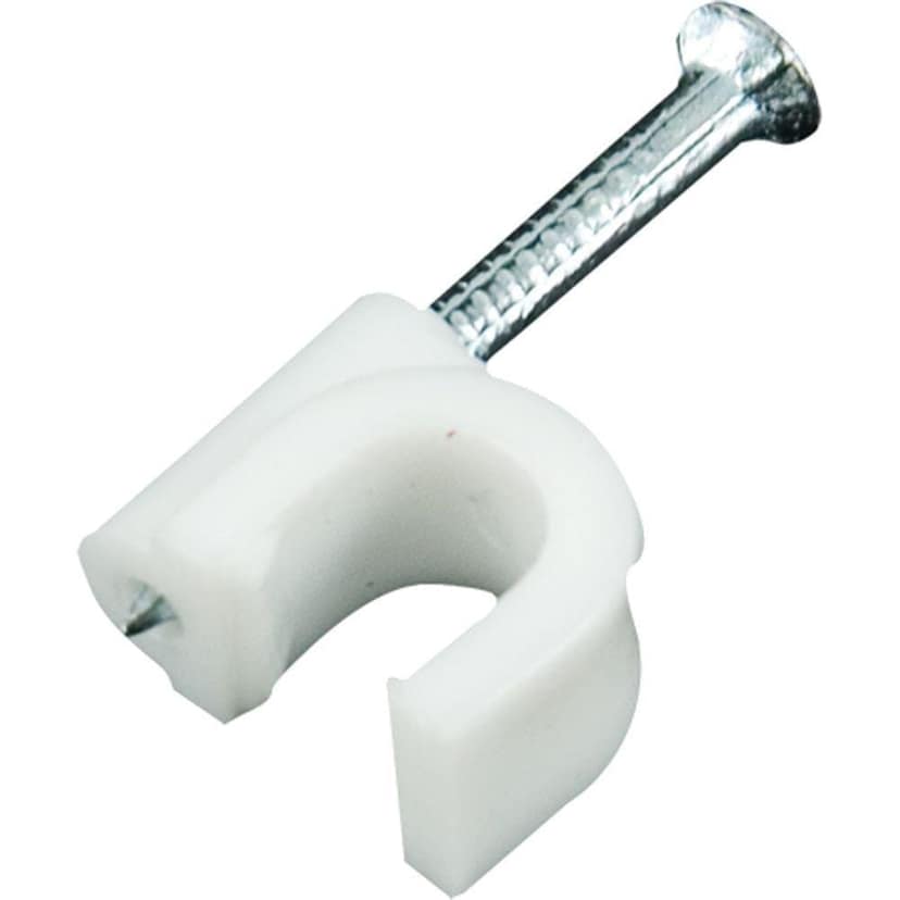 20 mm diameter White Cable Clip with single nail pack of 100 pcs