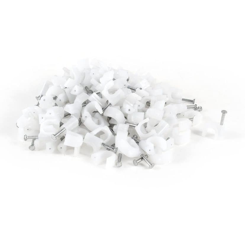 20 mm diameter White Cable Clip with single nail pack of 100 pcs view 2